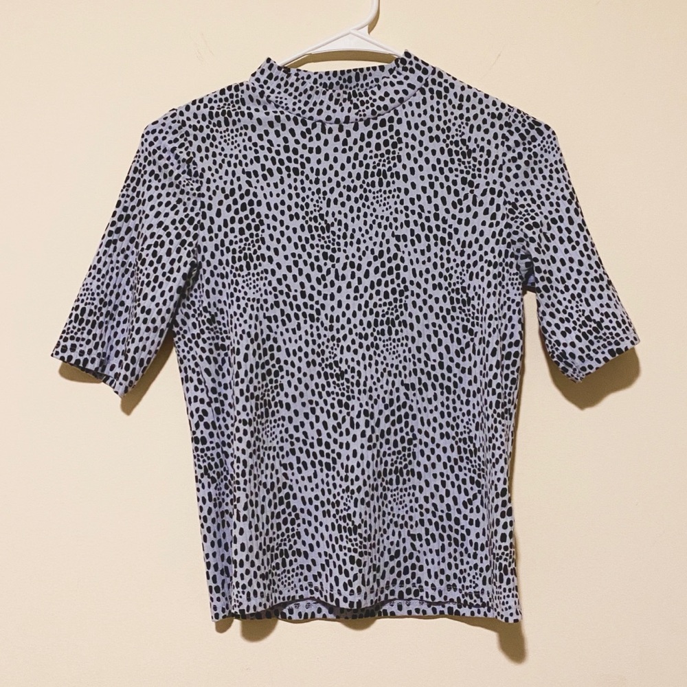 Monki Blue Leopard Print Top